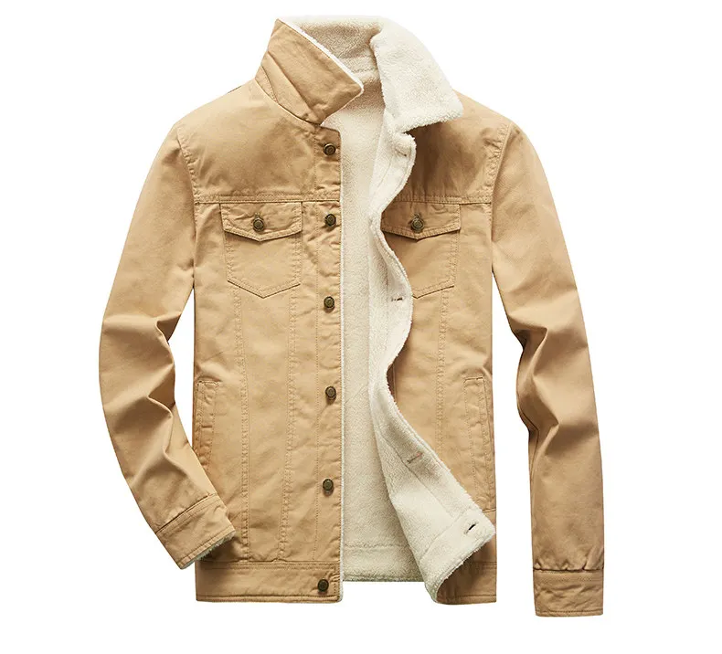 MuLS Winter Trucker Jacket Men Autumn Bomber Jacket Coat Cotton Fleece Spring Stand Collar Windproof Male Outwear Mens 2019 New 01