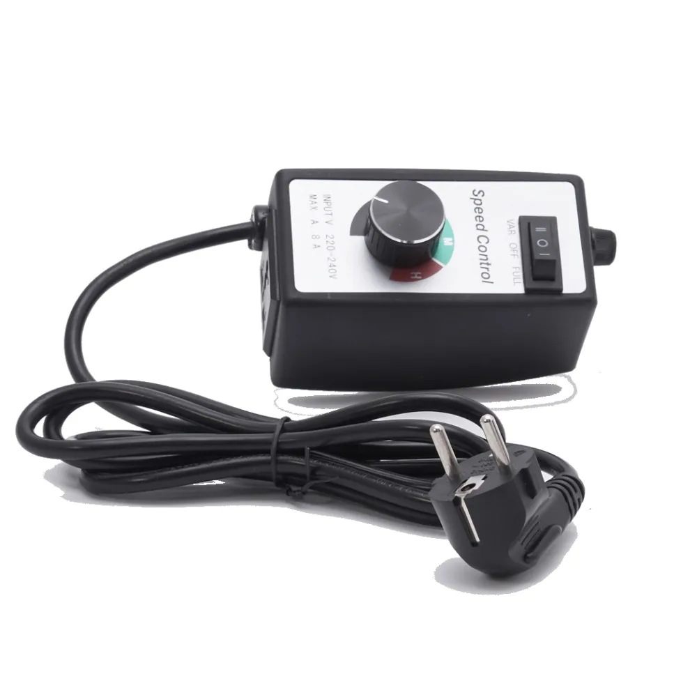 EU Standard Speed Controller for Hydroponics Inline Duct Fan Fan Parts with EU plug Black