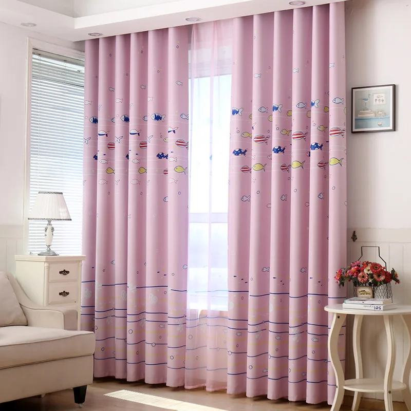 Us 7 37 59 Off Kids Cartoon Fish Pink Curtains Window Princess Baby Room Blackout Curtain For Living Bedroom Children In Us 7 37 59 Off Kids Cartoon Fish Pink Curtains Window Princess Baby Room Blackout Curtain For Living Bedroom Children In