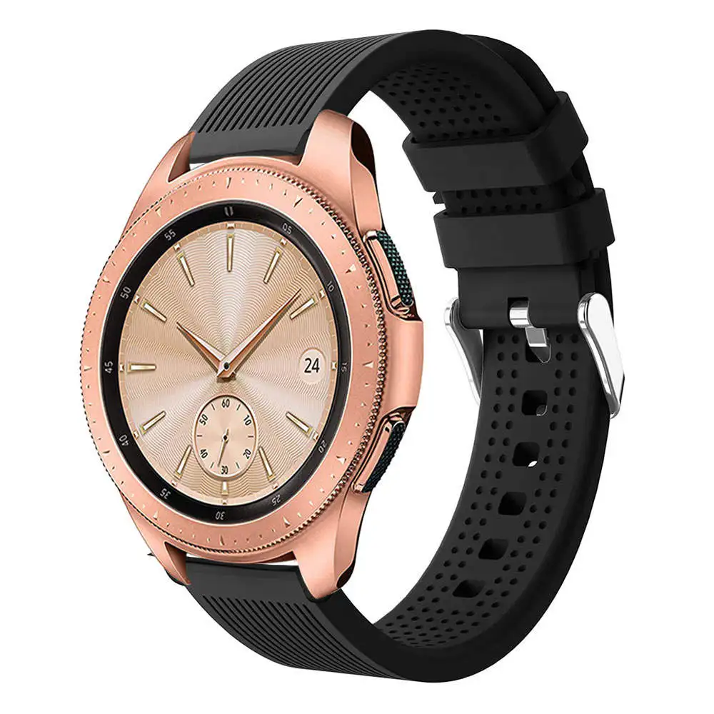 20 мм ремешок для часов Силиконовый ремешок для samsung Galaxy Watch 42 мм ремешок для смарт-браслета спортивные Сменные аксессуары ремешки для часов - Цвет ремешка: Black