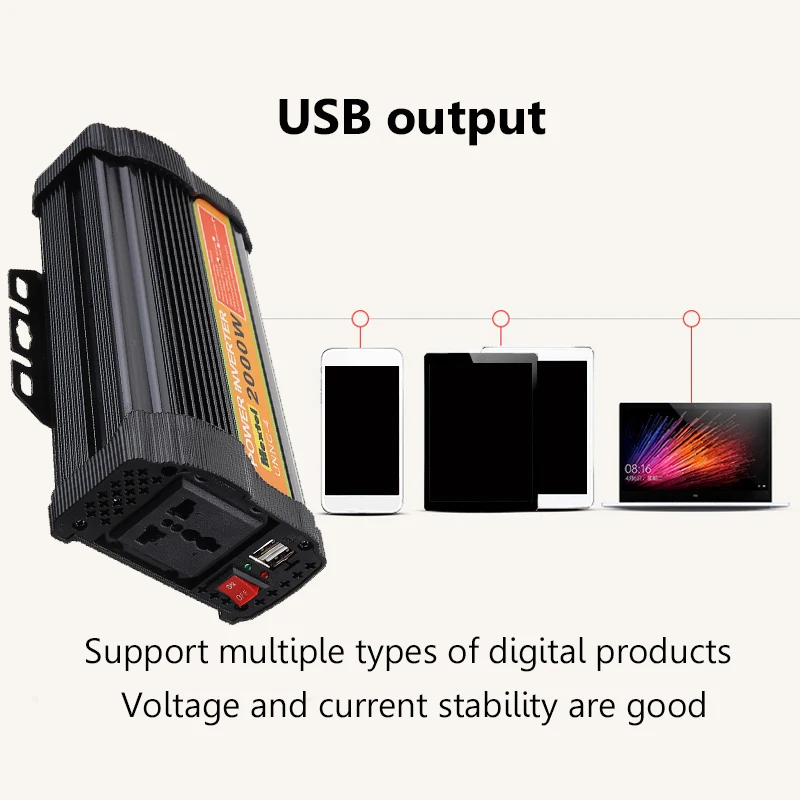 Двойной USB Инвертор мощности Макс 4000 Вт DC 12 В в AC 220 В вольт автомобильный адаптер Зарядка конвертер Модифицированная синусоида USB трансформатор