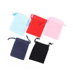 10 шт./лот бархатный мешок Drawstring сумка Упаковка Сумки Drawstring Сумки оптовая продажа 7*9 см