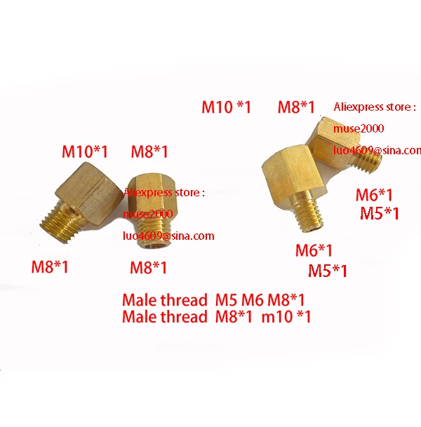 Гнездо M8 M10x1 переходник гаек из латуни в штекер M5 m6 m8 x1 соединительная Латунная