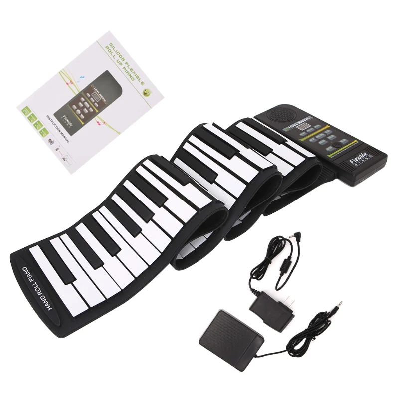 

88 Key Electronic Piano Keyboard Flexible Roll Up with Loud Speaker US Plug #35/11W