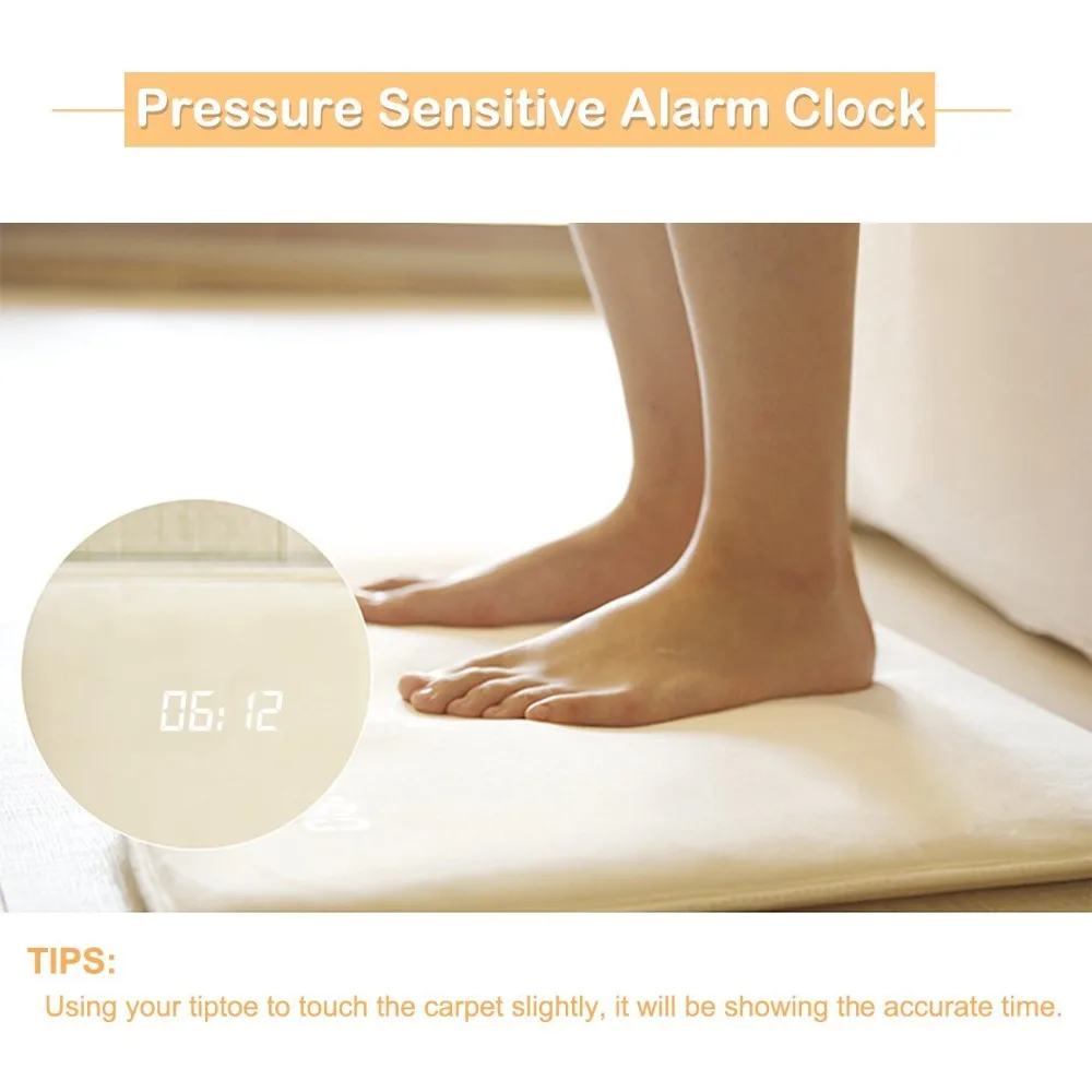 Rug Carpet Alarm Clock Pressure Sensitive Alarm Clock for Heavy