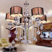 Free shipping 5heads crystal Led ceiling light bedroom lights modern brief living room lights balcony lamp