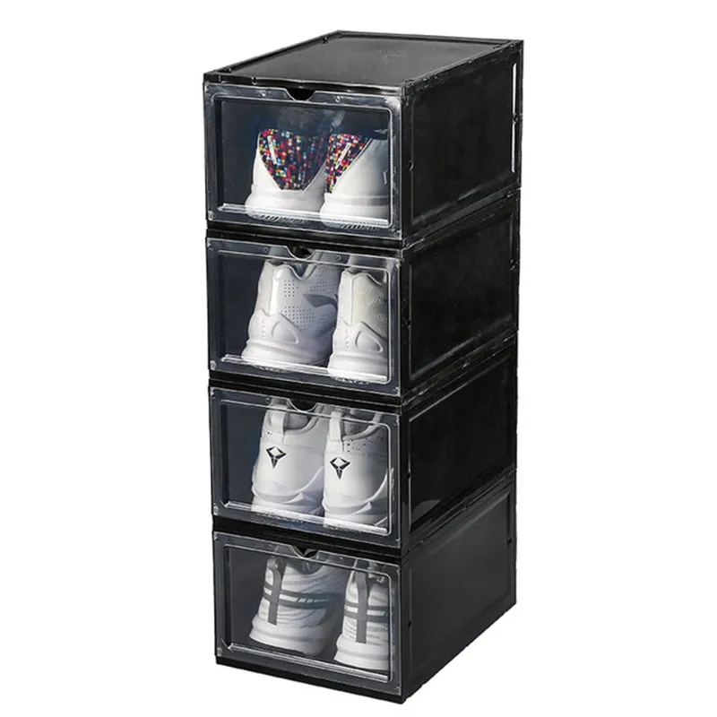 

34*25*18.2 High capacity 2PCS Eco-Friendly Shoe Storage Box Case Transparent Plastic Rectangle shoes Chest Organizer drawer