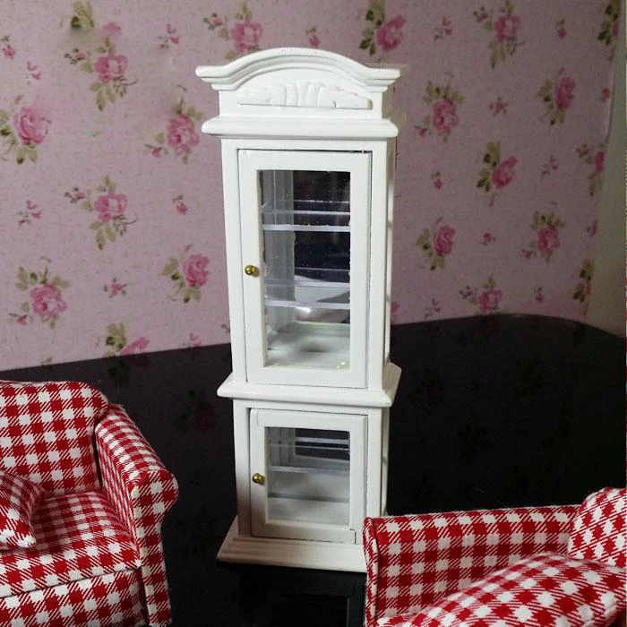 G05-X4650 rement الأطفال طفل هدية لعبة 1:12 دمية مصغرة الأثاث مصغرة خشبية عرض خزانة 1 قطع