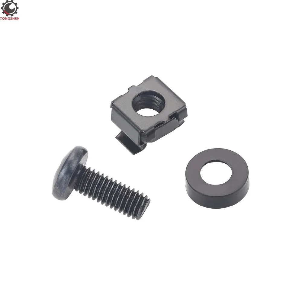 ALUMINIUM RACKMOUNT CAGE NUTS BLACK PLASTIC WASHERS /& BOLTS RACK GEAR