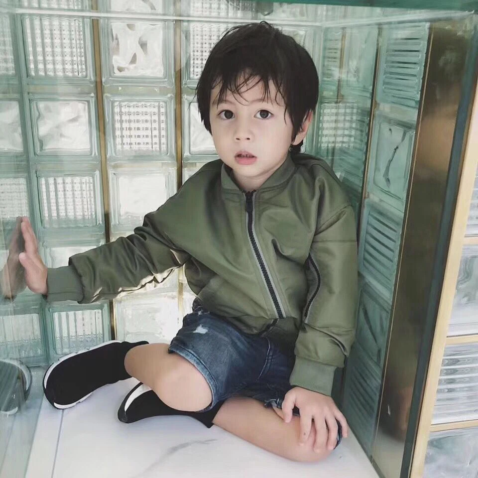

children's jacket boys jacket kid outwear solid color Zipper long sleeve Casual tops Spring Autumn fashion clothes in stock