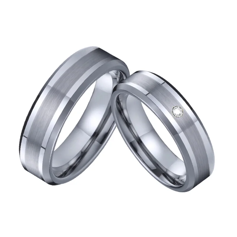 

100% Tungsten carbide ring jewelry Love Alliances his and hers marriage couple wedding rings for men and women never fade