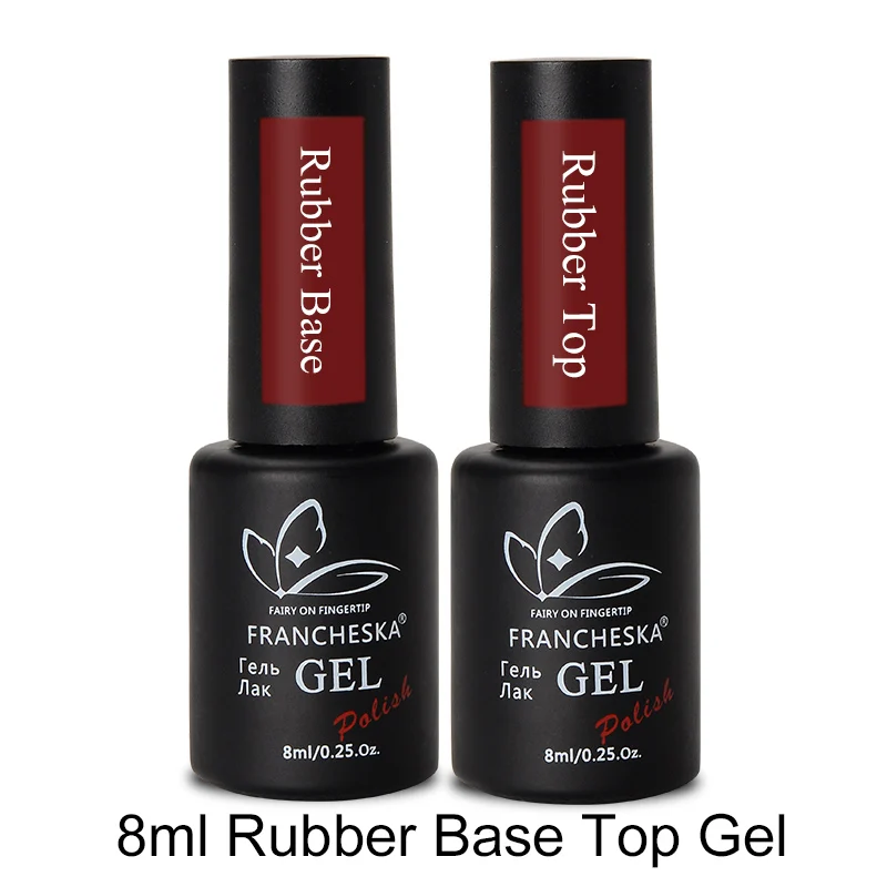 

Francheska Gel Rubber Base Top Coat 8ml UV Resin LED Varnish unhas de gel gelLak Vernis Semi Permanent GelPolish Primer Lacquer