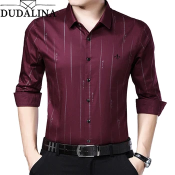 

Dudalina Me Shirt 2020 Men's Striped Dress Shirts Male High Quality Long Sleeve Slim Fit Business Casual Shirt Camisa