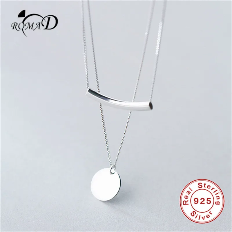

Romad Real 925 Sterling Silver Personality Pendant Necklaces Minimalist Choker Fine Jewelry For Women Party Cute Accessories