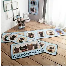 Кот Коврик Прямоугольник противоскользящим бархат ковер Домашняя Кухня Гостиная Коврик