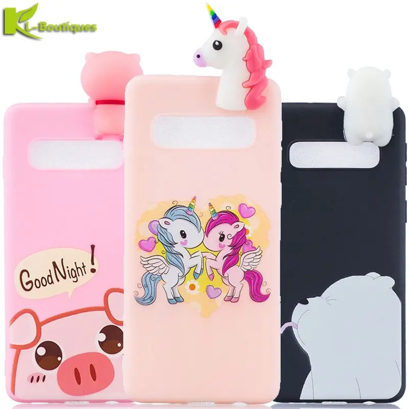 

sFor Samsung Galaxy S10 Case on for Fundas Samsung S8 S9 S10 Plus S10e S7 Edge Phone Case Cover 3D Doll Soft TPU Silicone Cover