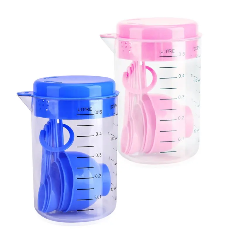 

Plastic 7pcs Measuring Spoons Cup Set Sugar Coffee Beans Powder Scoop Milk Powder Spoon Kitchen Measuring Cup Baking Accessories