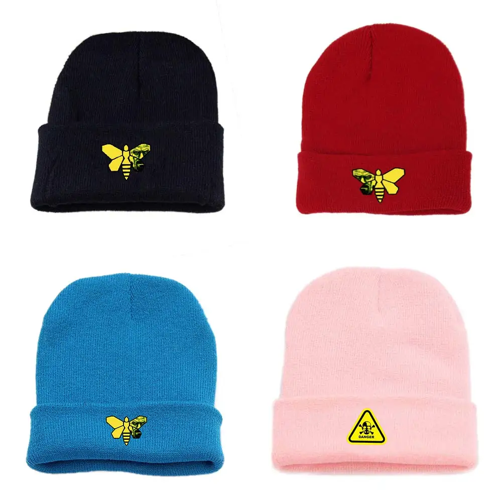 Mens Women BreakingBad Pink Black Cotton Hat Knitted Hat Cap Hip Hop Handsome Sleeve
