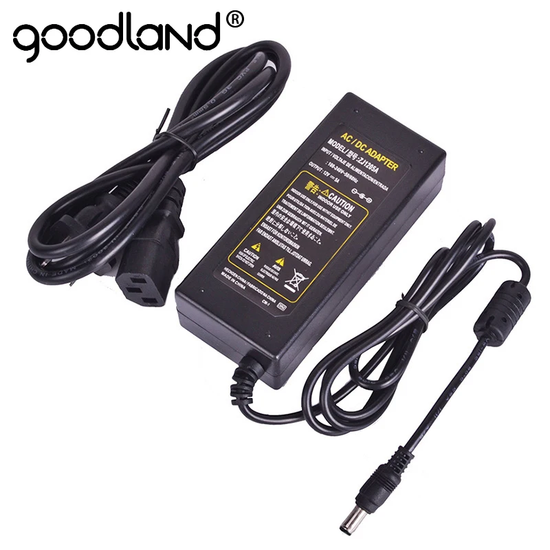 Goodland 12 V источник питания DC12V адаптер питания трансформатор AC 110V 220V до 12 преобразователь напряжения 3A 5A 6A 8A 10A для светодиодной ленты 12 V
