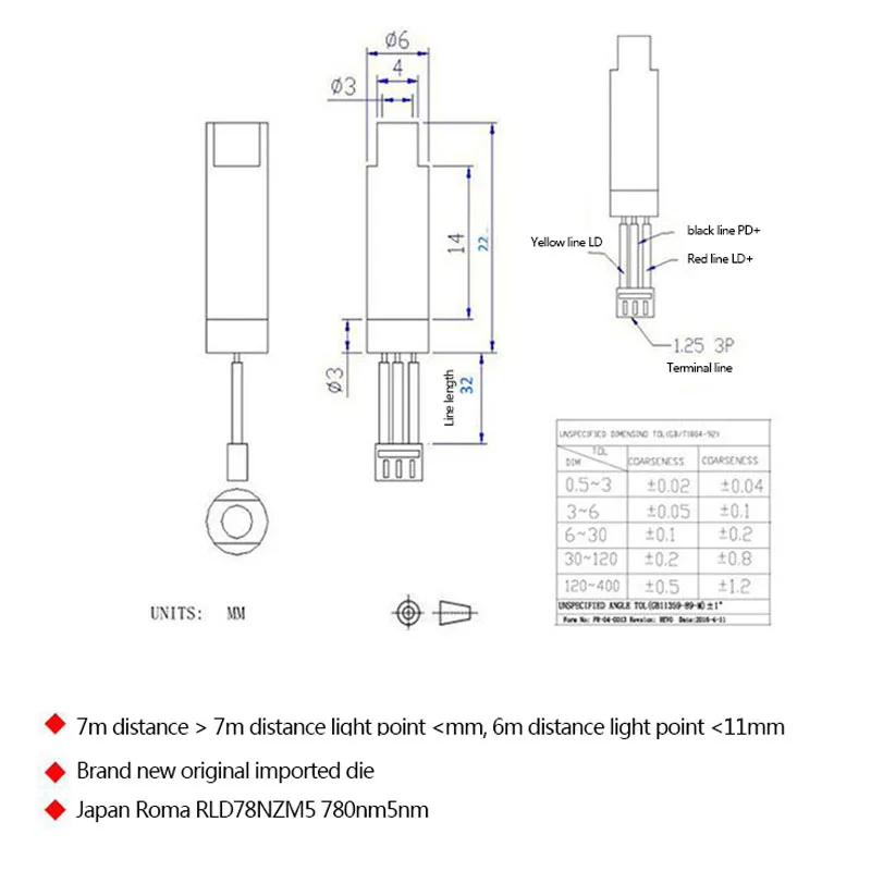 5 мВт LDS лазерный светильник диод Замена для XIAOMI 1st/2st ROBOROCK S50 S51 Запчасти для робота-пылесоса аксессуары