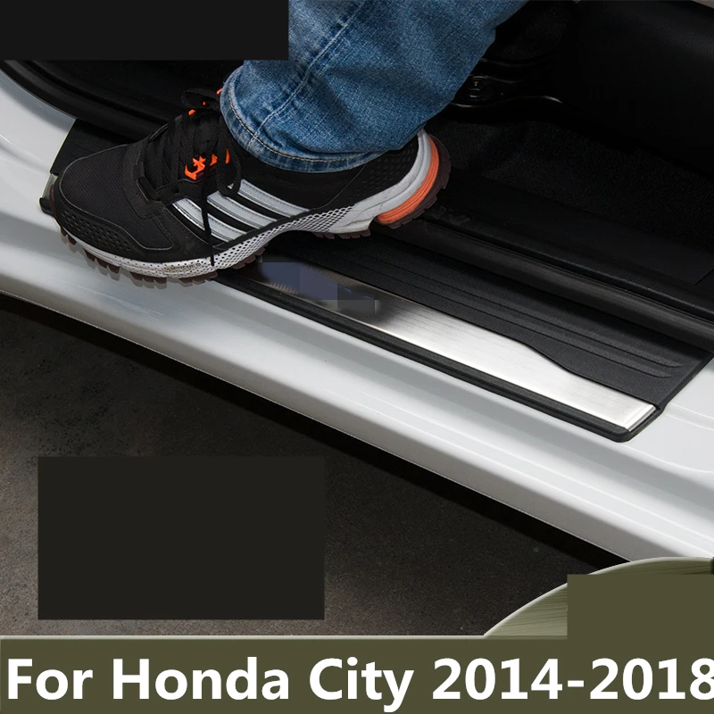 Накладка на порог для Honda City 2014 2018 защитная из нержавеющей стали педали