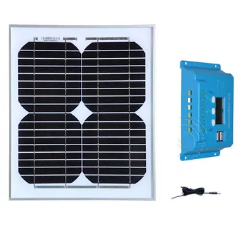 

Zonnepaneel 12 volt 10 watt Cargador Regulator Solar Controller 12v/24v 10A LCDl Usb Mobilephone Camp Car Caravan Watch