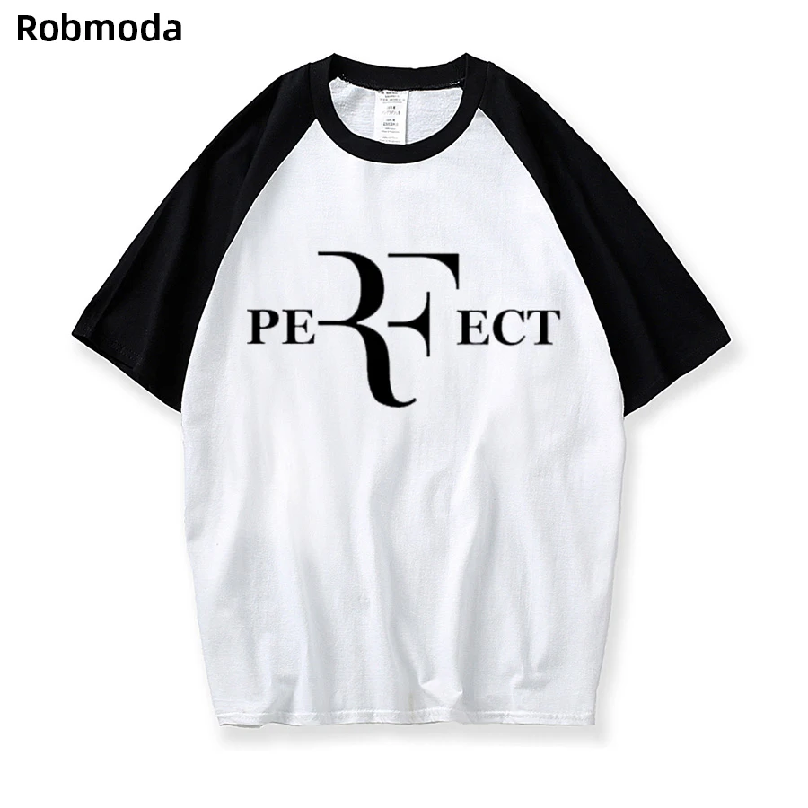 

2019 New Roger Federer RF men and women Raglan T Shirts Cotton O Neck Short Sleeves casual T shirts American Apparel Shirt Top