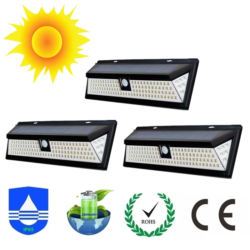 Солнечный свет 118 LED PIR датчик движения огни Открытый водонепроницаемый сада