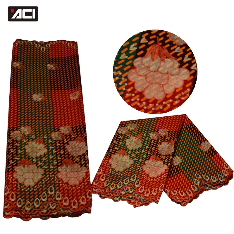 

ACI 6 Yards African Wax Lace Fabric High Quality Polyester Ankara Veritable Wax Hollandais Tissu Africain Super Hollandais Wax