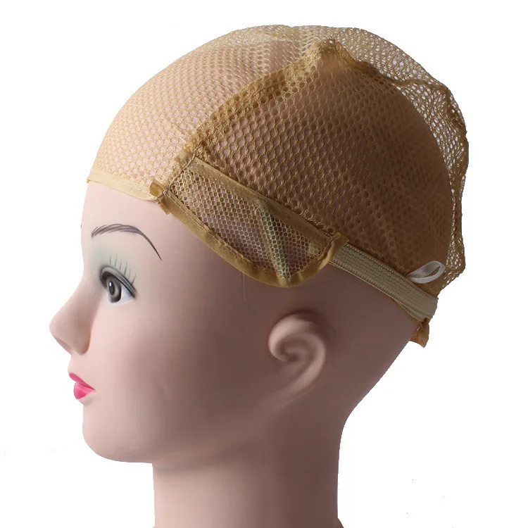 High quality Medium Size Nylon Net Beige Wig Caps For Making Weaving