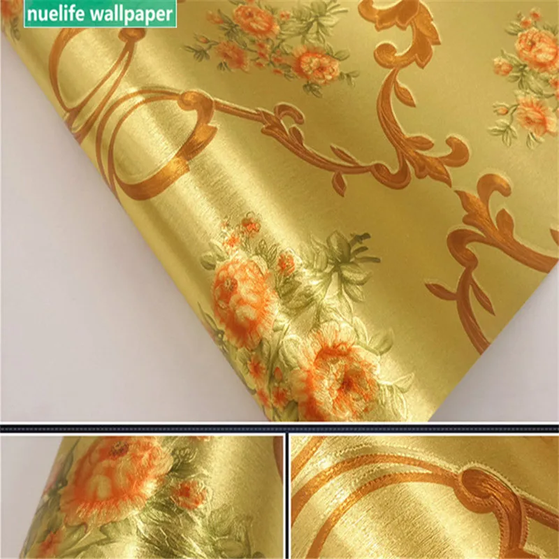 

Nordic style red big red Damascus pattern KTV entertainment venue bar skating hall corridor living room background wall paper