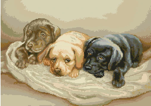Counted Cross Stitch Kit Puppies 3 Puppy Dog Dogs luca luca-s