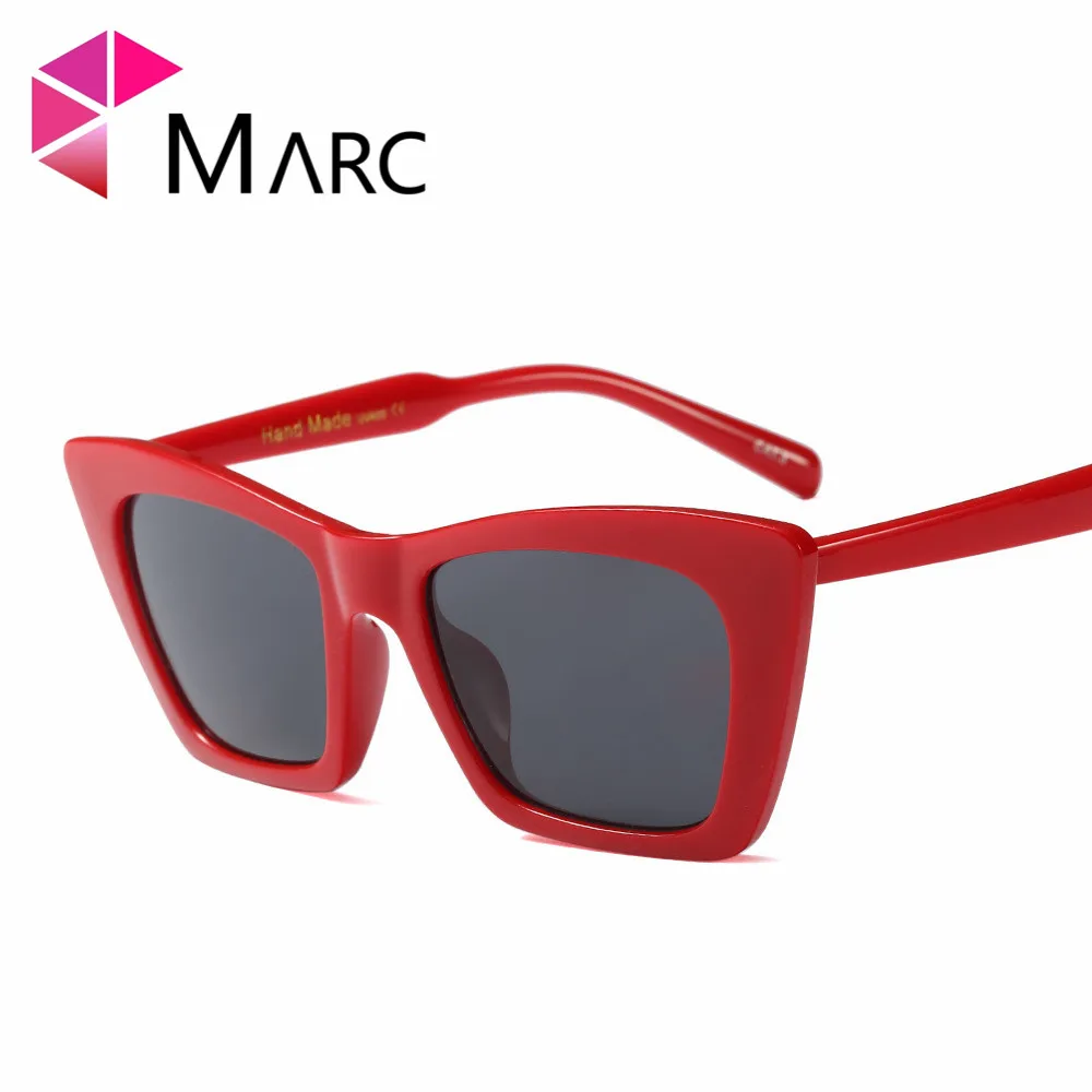 

MARC 100%UV400 2018NEW WOMEN sunglasses Wrap Eyewear oculos Leopard Square Red fashion Plastic Resin gafas