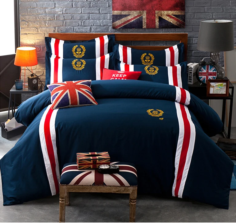 Fashion Englands cotton 3/4pcs bedding sets Duvet Cover sheet