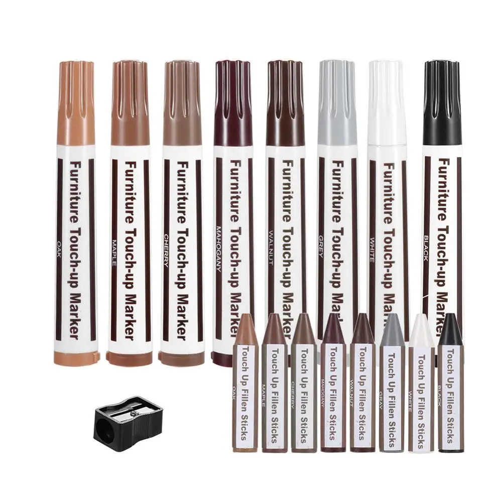 

Fixed mixed wood grain color plastic + wax furniture floor repair repair scratch off paint complementary color pen 13.5cm-1 grou