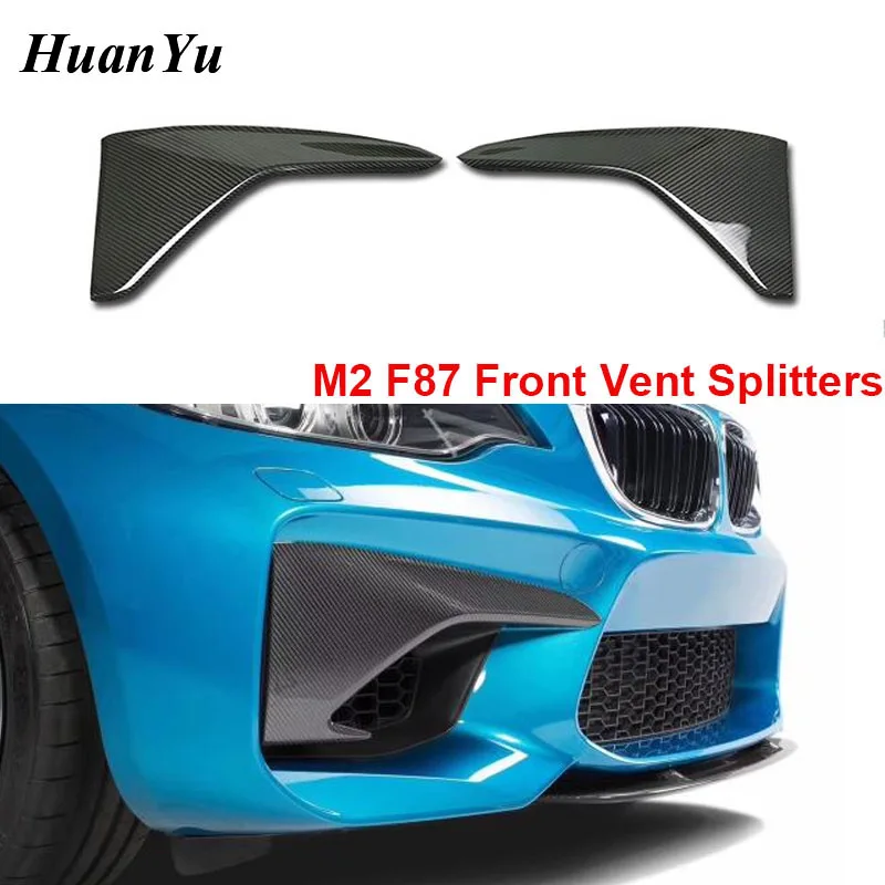 

1pair Carbon Fiber Add-on type M2 F87 Front Bumper Splitters Vent for BMW Fender Trim MP Style Canards 2016 2017 2018