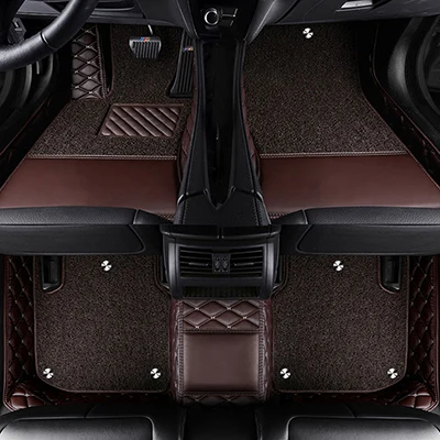 Изготовленным на заказ логосом автомобильные коврики для peugeot 307 sw 308 sw 2008 3008 5008 301 107 RCZ автомобильные коврики - Название цвета: full coffee