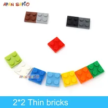120 pçs diy blocos de construção figuras finas tijolos 2x2 pontos educacional criativo tamanho compatível com 3022 brinquedos de plástico para crianças