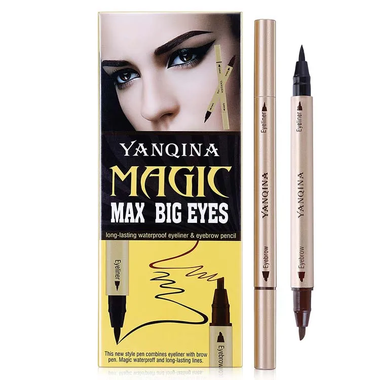 2 In 1 Liquid Eyeliner Pen Eyebrow Makeup Waterproof Long Lasting Fast