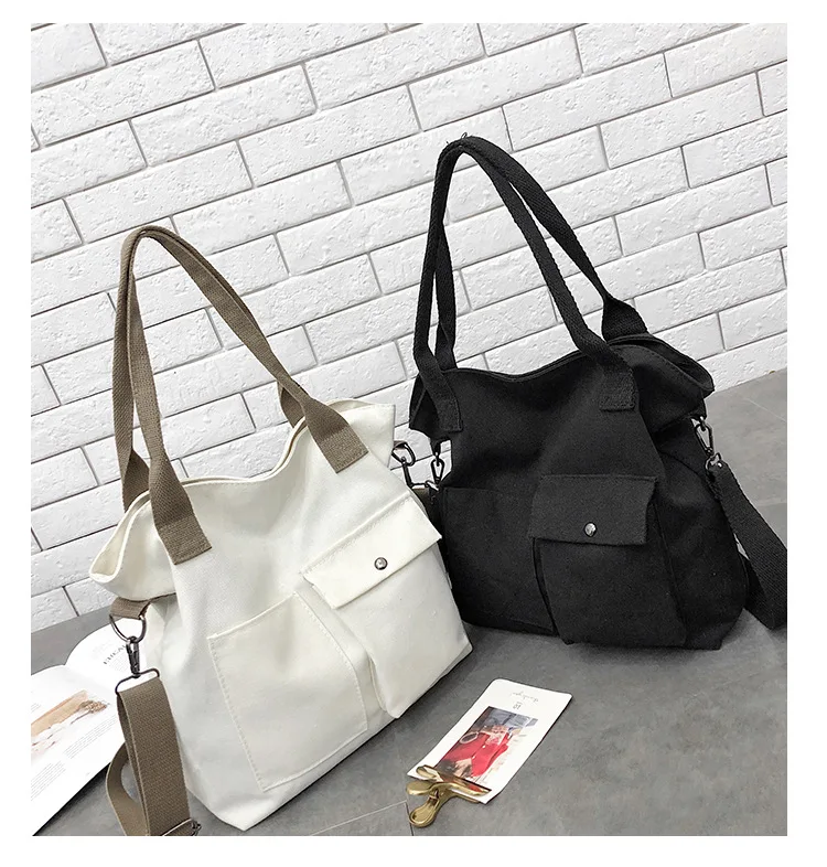 

NIBESSER Solid Fabre Handbags Literary Simple Ladies Messenger Bags For Women 2019 Handbags Japan and Korean Style Canvas Bag