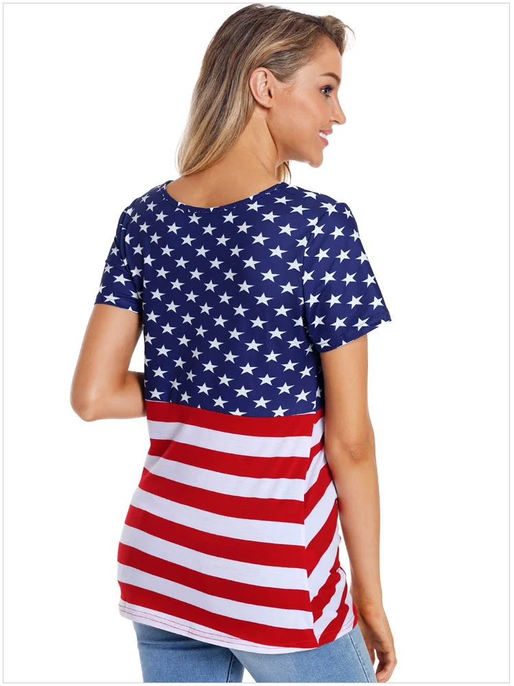 usa flag t shirt women  (1)
