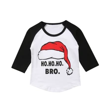 Новинка года, Рождественская футболка хлопковые футболки с длинными рукавами для маленьких мальчиков и девочек топы, одежда