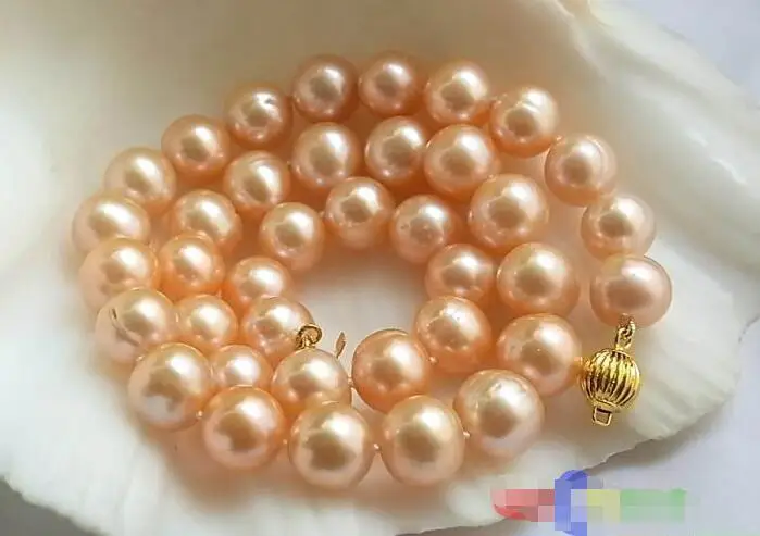 

FREE SHIPPING HOT sell new Style >>>>AAA++17" 12MM PINK ROUND FRESHWATER CULTURED PEARL NECKLACE