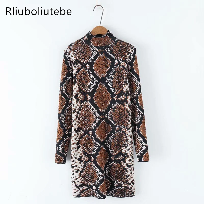 

Women Turtleneck Long Knit Sweater Women Winter Slim Mini Sweater Dress Long Sleeve Pullovers Casual Knitted Dress For Winter