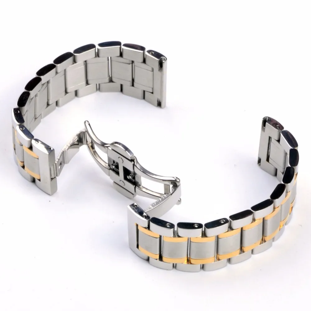 Prix pour Acier inoxydable Montre Bracelet Butterfly Plié Boucle 20mm 22mm Prix pour Acier inoxydable Montre Bracelet Butterfly Plié Boucle 20mm 22mm