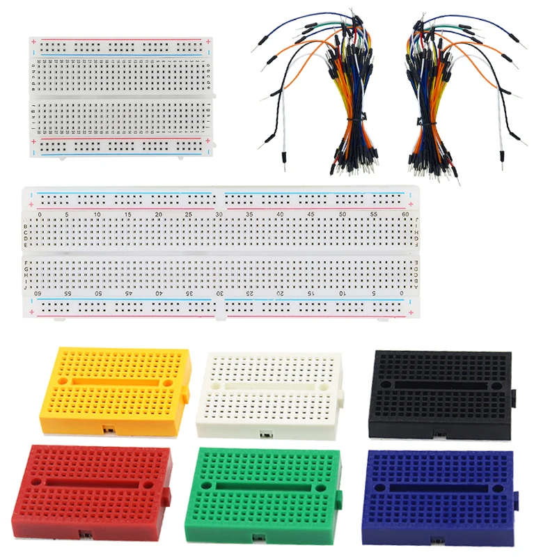 

Breadboard Kit Solderless Prototype Mini Bread Board 830 400 170 Tie-Points + 130pcs Jumper Wire for Raspberry Pi 3 Model B