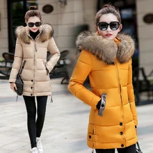 2017 Spring and winter new Korean down jacket in the long paragraph Slim hair collar collar women’s jacket trend