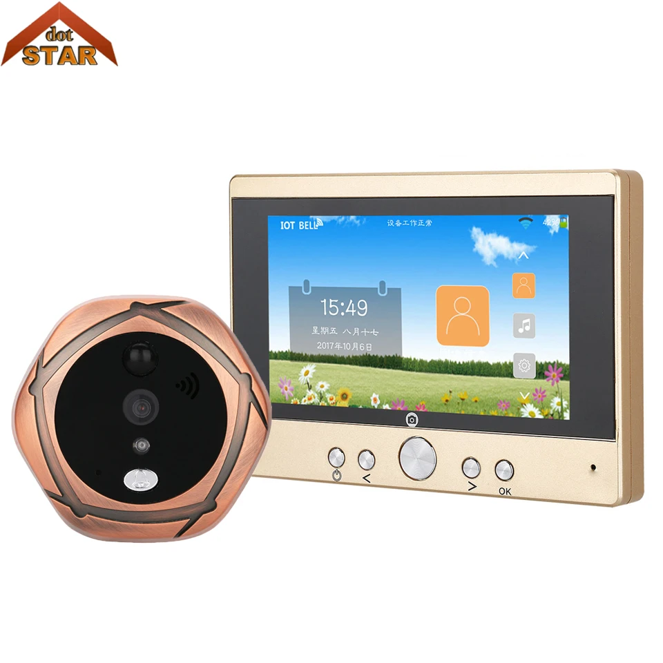 

4.3 Inch WiFi Smart IP Video Door Phone Intercom System with Wired Doorbell Camera, Support Remote unlock, Wireless Door Bell
