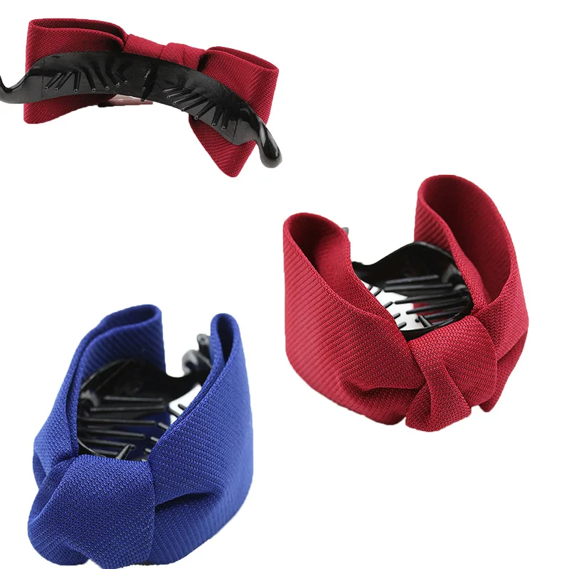 

2018 Hot Sale Korean Hair Claw Solid Color/Grid Big Bows 10 Colors Hairpins Women Ponytail Headband Hair Clips Gift Wholesale