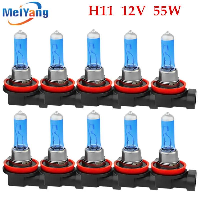 Ampoule Halogène Antibrouillard H11 55w 12v Super Blanche, 10 Pièces